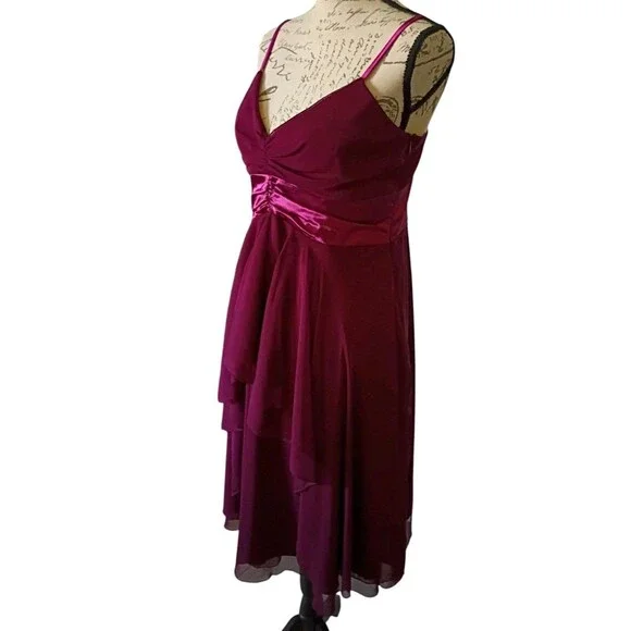 Y2K Fairy Whimsygoth Babydoll Lined DRESS SIZE 8 Fairy Hi Low Hem Grunge Vamp - Picture 4 of 8